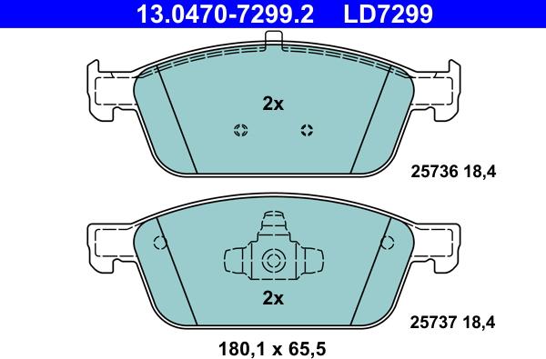 ATE 13.0470-7299.2 - Set placute frana,frana disc aaoparts.ro