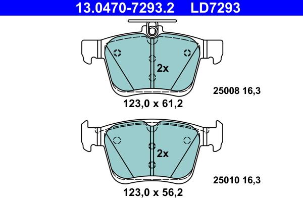 ATE 13.0470-7293.2 - Set placute frana,frana disc aaoparts.ro