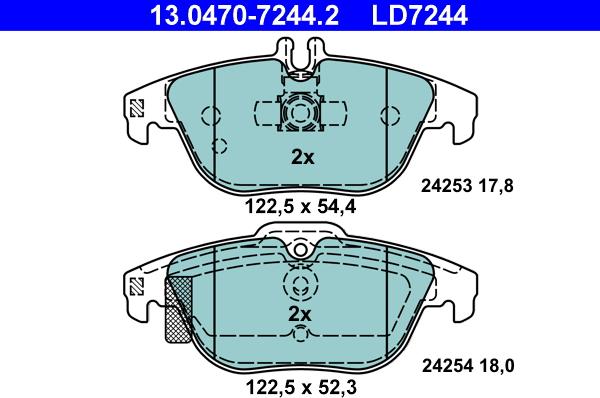 ATE 13.0470-7244.2 - Set placute frana,frana disc aaoparts.ro