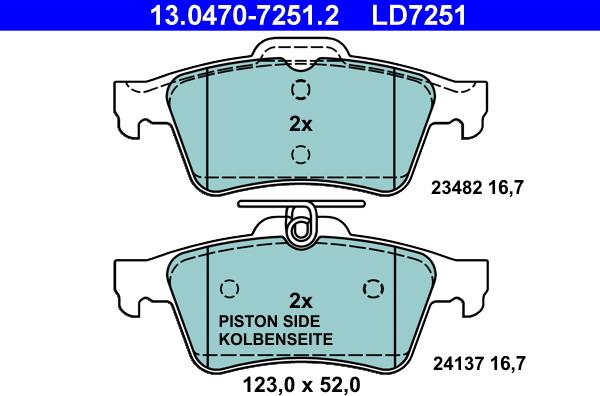 ATE 13.0470-7251.2 - Set placute frana,frana disc aaoparts.ro