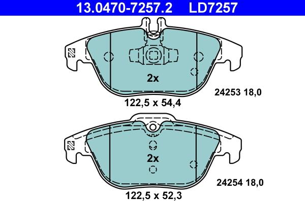 ATE 13.0470-7257.2 - Set placute frana,frana disc aaoparts.ro