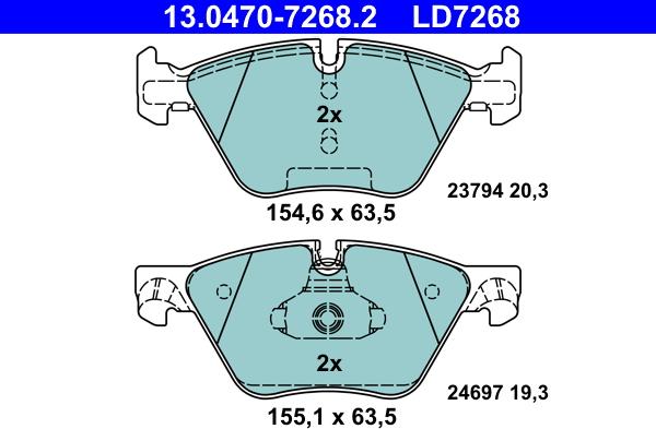 ATE 13.0470-7268.2 - Set placute frana,frana disc aaoparts.ro