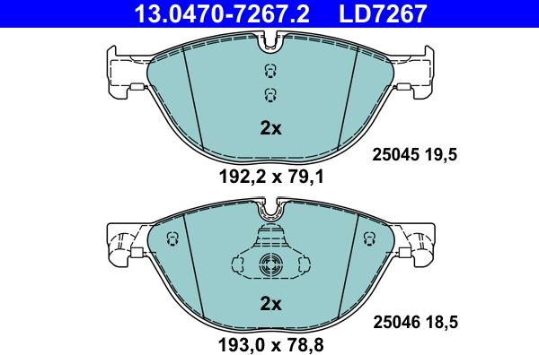 ATE 13.0470-7267.2 - Set placute frana,frana disc aaoparts.ro