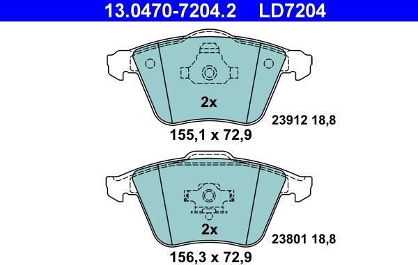 ATE 13.0470-7204.2 - Set placute frana,frana disc aaoparts.ro