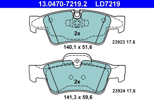 ATE 13.0470-7219.2 - Set placute frana,frana disc aaoparts.ro