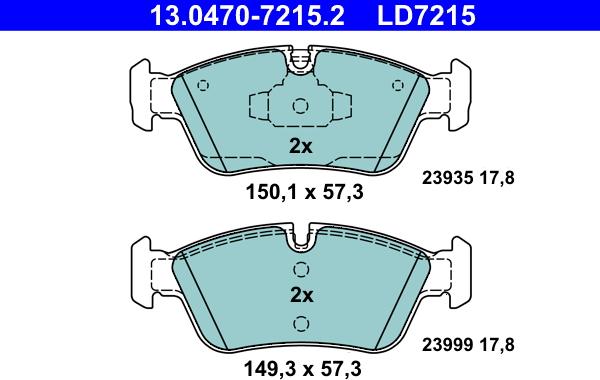 ATE 13.0470-7215.2 - Set placute frana,frana disc aaoparts.ro