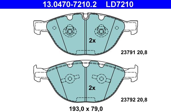 ATE 13.0470-7210.2 - Set placute frana,frana disc aaoparts.ro