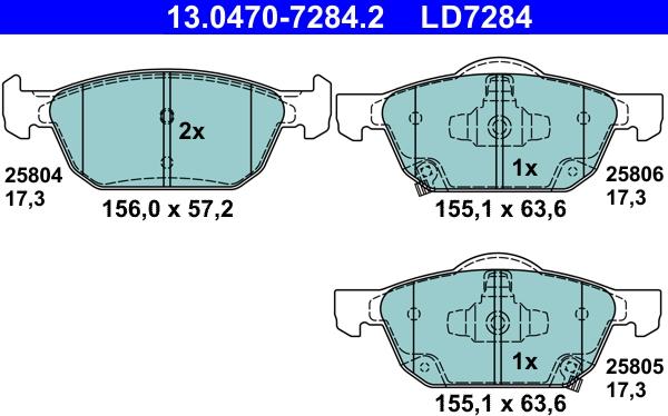 ATE 13.0470-7284.2 - Set placute frana,frana disc aaoparts.ro