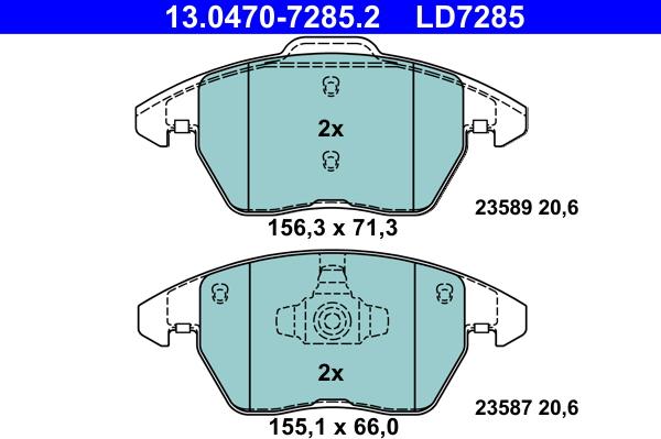 ATE 13.0470-7285.2 - Set placute frana,frana disc aaoparts.ro