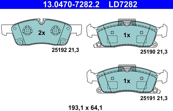 ATE 13.0470-7282.2 - Set placute frana,frana disc aaoparts.ro