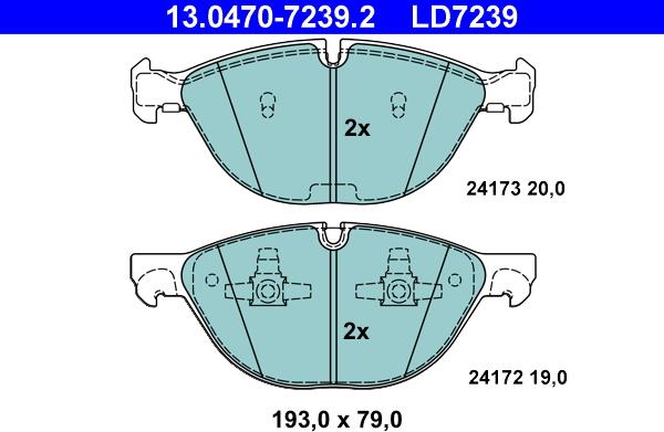 ATE 13.0470-7239.2 - Set placute frana,frana disc aaoparts.ro