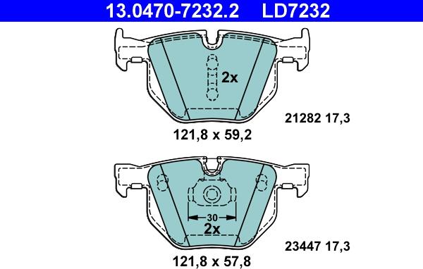 ATE 13.0470-7232.2 - Set placute frana,frana disc aaoparts.ro