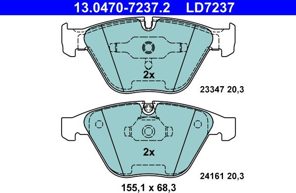 ATE 13.0470-7237.2 - Set placute frana,frana disc aaoparts.ro