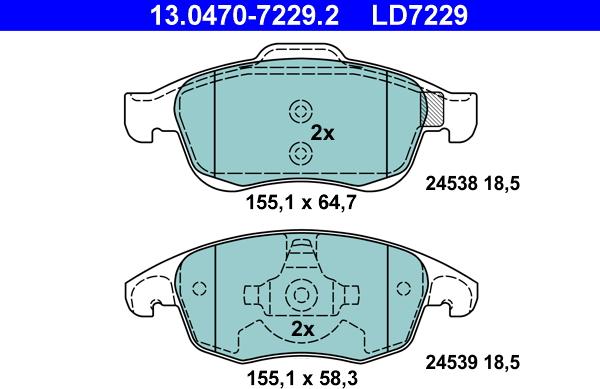 ATE 13.0470-7229.2 - Set placute frana,frana disc aaoparts.ro