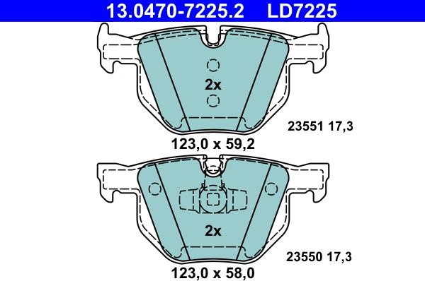 ATE 13.0470-7225.2 - Set placute frana,frana disc aaoparts.ro