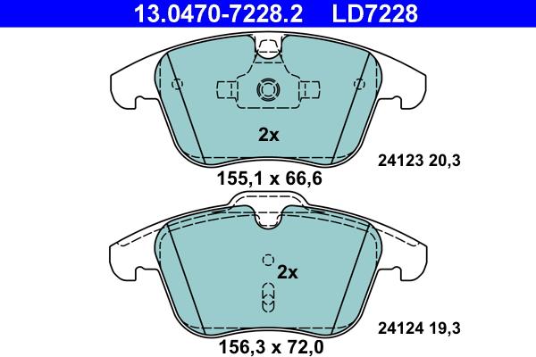 ATE 13.0470-7228.2 - Set placute frana,frana disc aaoparts.ro