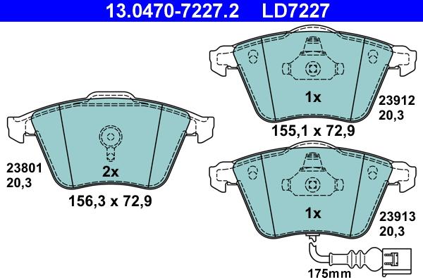 ATE 13.0470-7227.2 - Set placute frana,frana disc aaoparts.ro