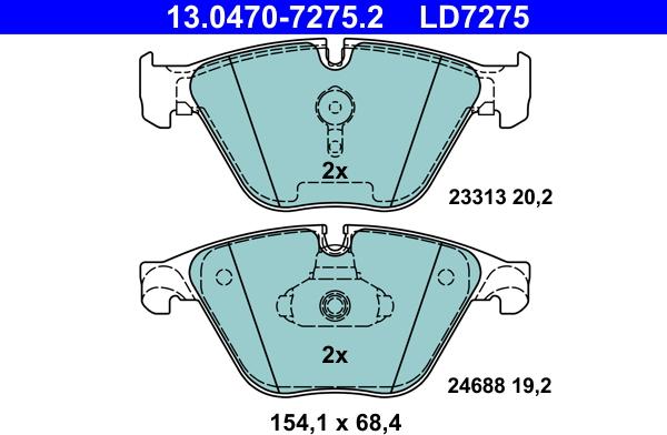 ATE 13.0470-7275.2 - Set placute frana,frana disc aaoparts.ro