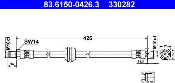 ATE 83.6150-0426.3 - Furtun frana aaoparts.ro