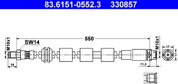 ATE 83.6151-0552.3 - Furtun frana aaoparts.ro