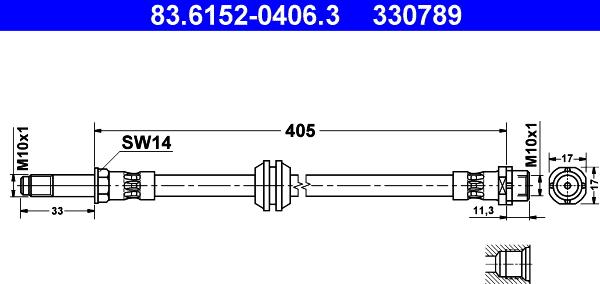 ATE 83.6152-0406.3 - Furtun frana aaoparts.ro