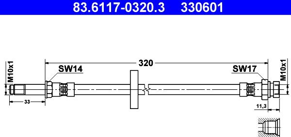 ATE 83.6117-0320.3 - Furtun frana aaoparts.ro