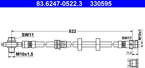 ATE 83.6247-0522.3 - Furtun frana aaoparts.ro