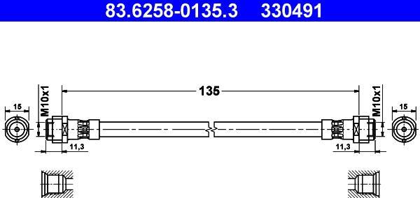 ATE 83.6258-0135.3 - Furtun frana aaoparts.ro