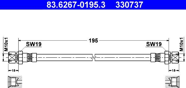 ATE 83.6267-0195.3 - Furtun frana aaoparts.ro