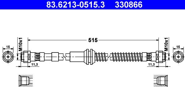 ATE 83.6213-0515.3 - Furtun frana aaoparts.ro