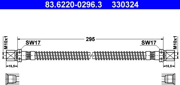ATE 83.6220-0296.3 - Furtun frana aaoparts.ro