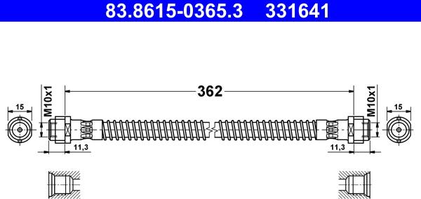 ATE 83.8615-0365.3 - Furtun frana aaoparts.ro