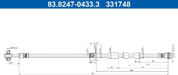 ATE 83.8247-0433.3 - Furtun frana aaoparts.ro