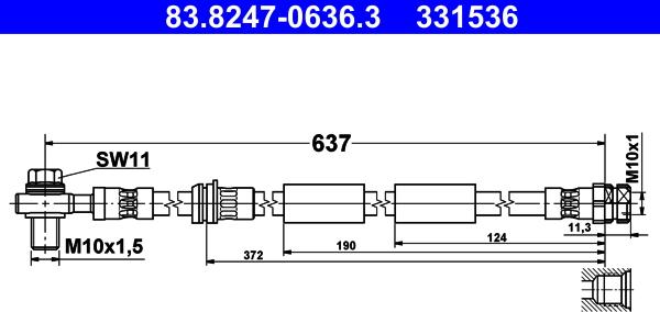 ATE 83.8247-0636.3 - Furtun frana aaoparts.ro