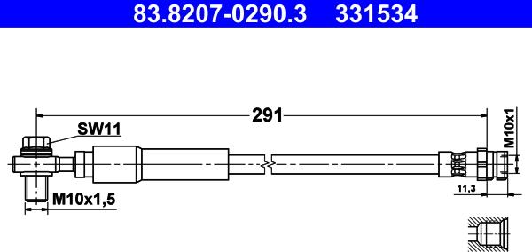 ATE 83.8207-0290.3 - Furtun frana aaoparts.ro