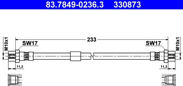 ATE 83.7849-0236.3 - Furtun frana aaoparts.ro