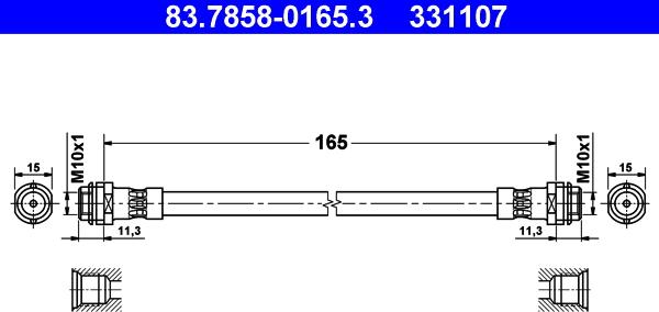 ATE 83.7858-0165.3 - Furtun frana aaoparts.ro