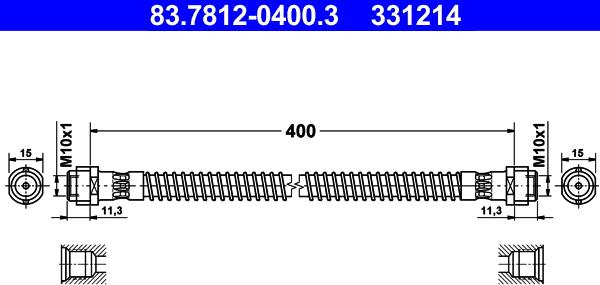 ATE 83.7812-0400.3 - Furtun frana aaoparts.ro