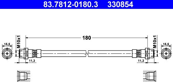 ATE 83.7812-0180.3 - Furtun frana aaoparts.ro