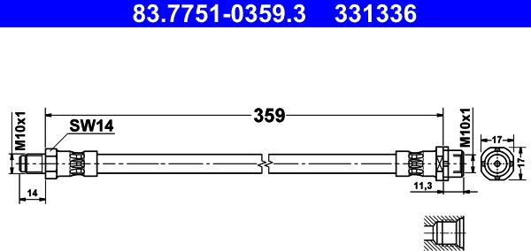 ATE 83.7751-0359.3 - Furtun frana aaoparts.ro