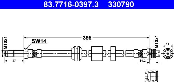 ATE 83.7716-0397.3 - Furtun frana aaoparts.ro