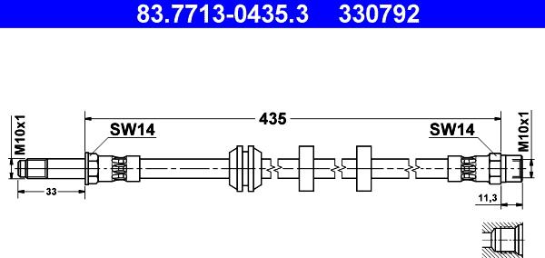 ATE 83.7713-0435.3 - Furtun frana aaoparts.ro