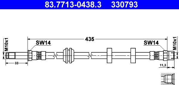 ATE 83.7713-0438.3 - Furtun frana aaoparts.ro