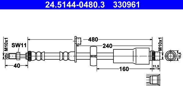 ATE 24.5144-0480.3 - Furtun frana aaoparts.ro