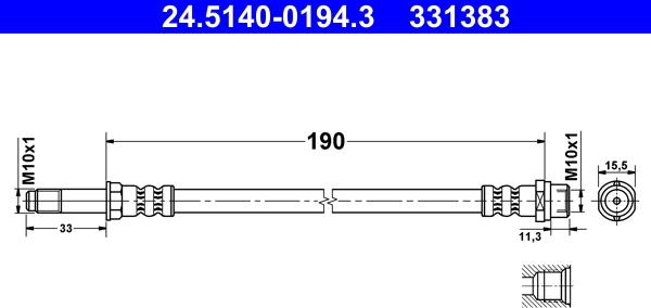 ATE 24.5140-0194.3 - Furtun frana aaoparts.ro