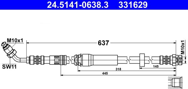 ATE 24.5141-0638.3 - Furtun frana aaoparts.ro