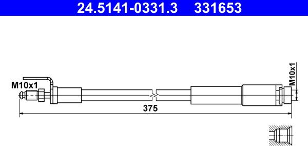 ATE 24.5141-0331.3 - Furtun frana aaoparts.ro