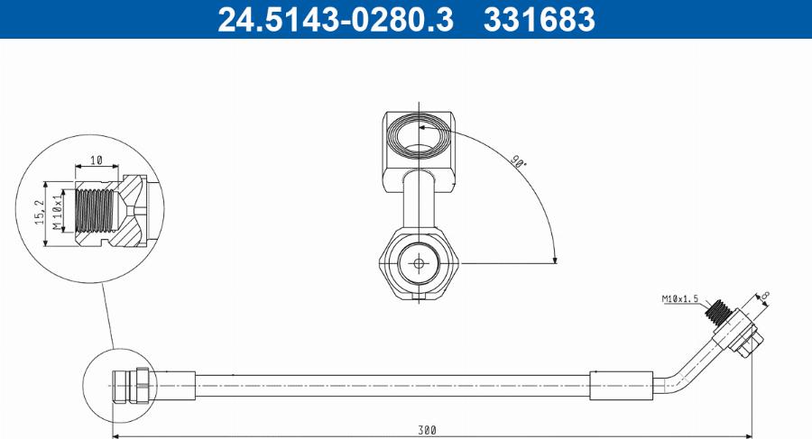 ATE 24.5143-0280.3 - Furtun frana aaoparts.ro