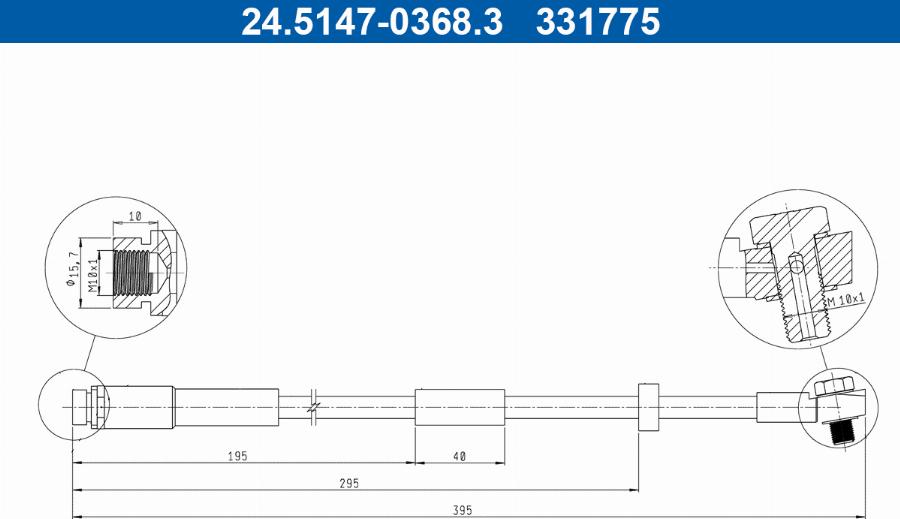 ATE 24.5147-0368.3 - Furtun frana aaoparts.ro