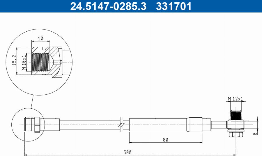 ATE 24.5147-0285.3 - Furtun frana aaoparts.ro